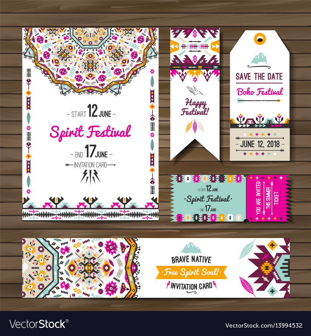 collection of banners flyers or invitations with vector image
