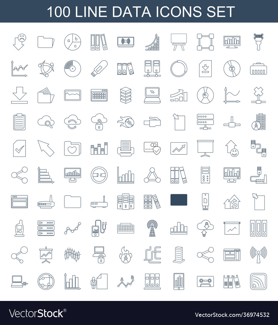 Data icons Royalty Free Vector Image - VectorStock