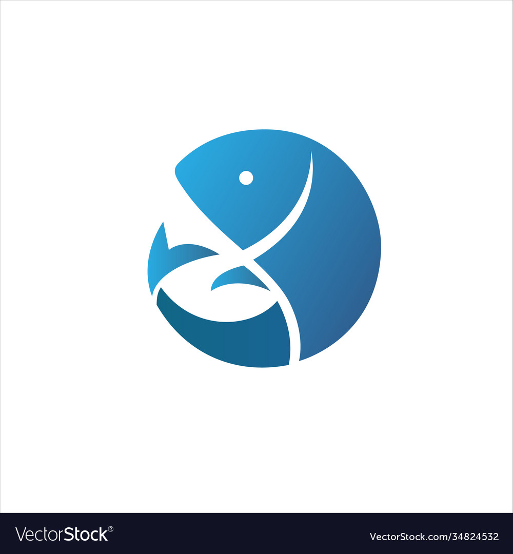 Fish logo fresh seafood template design Royalty Free Vector