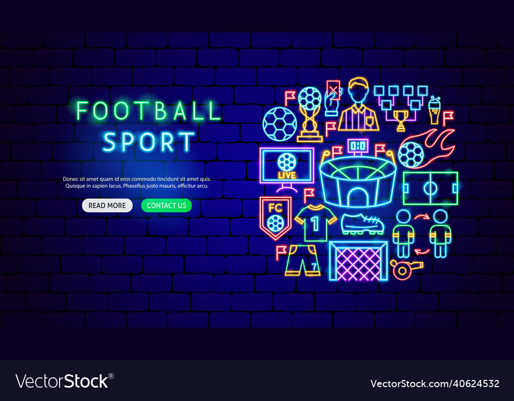 Football sport neon banner design