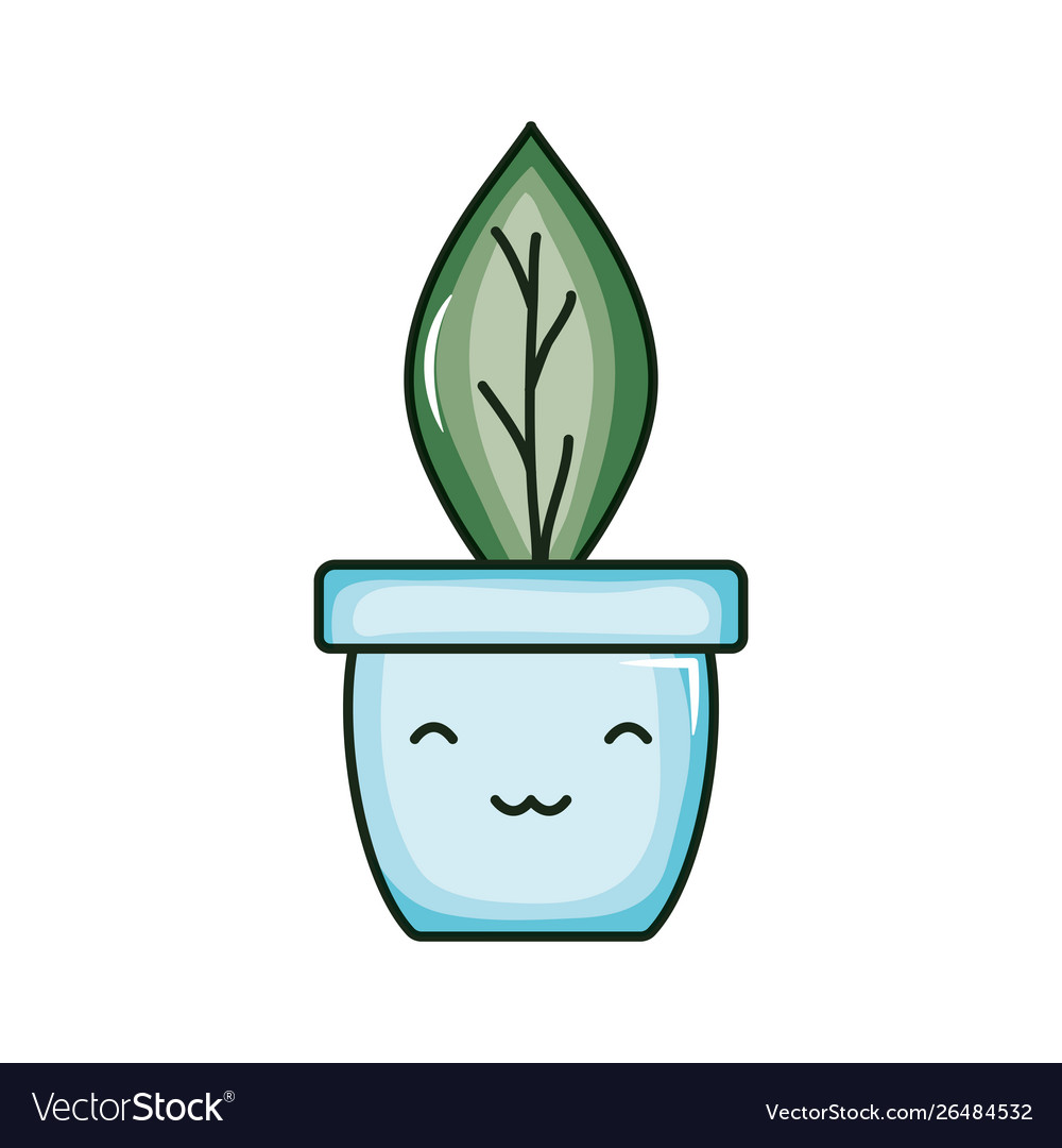 House plant kawaii comic character