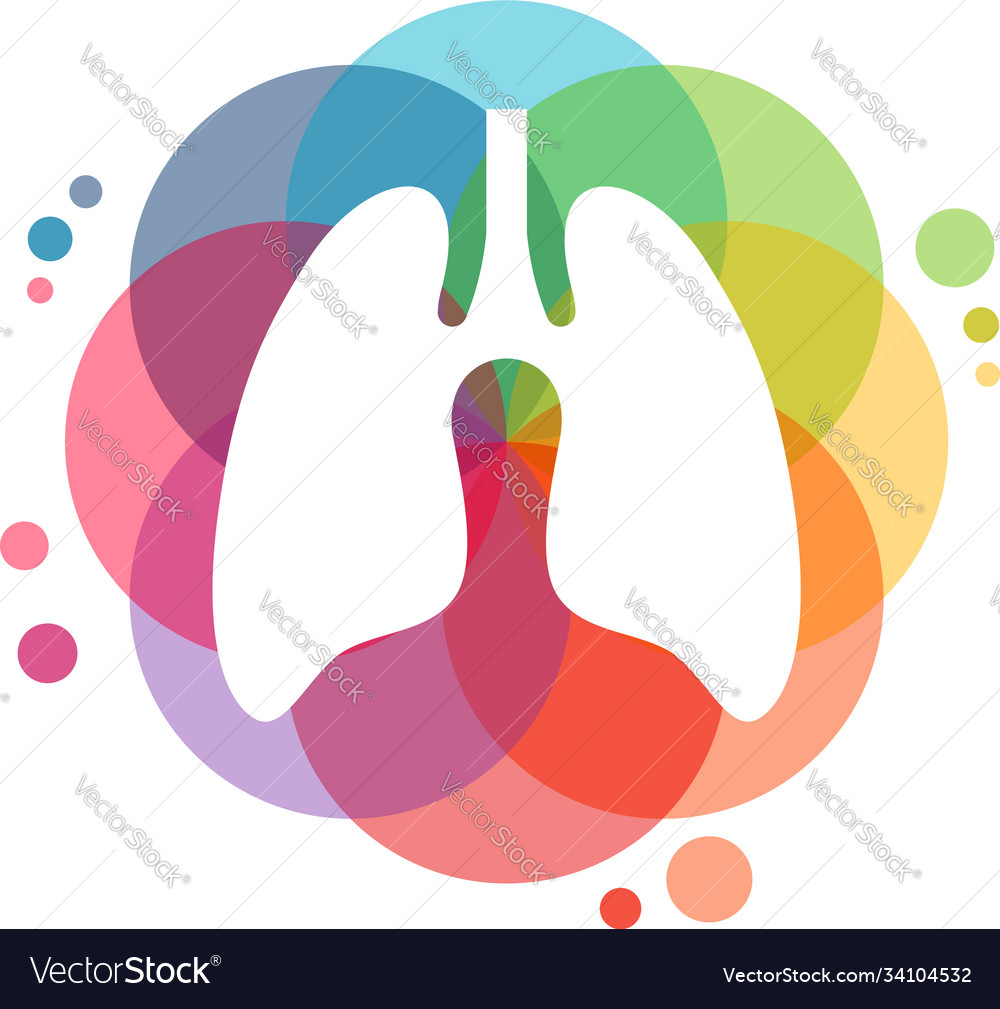 Lungs color logo designs concept colorful modern