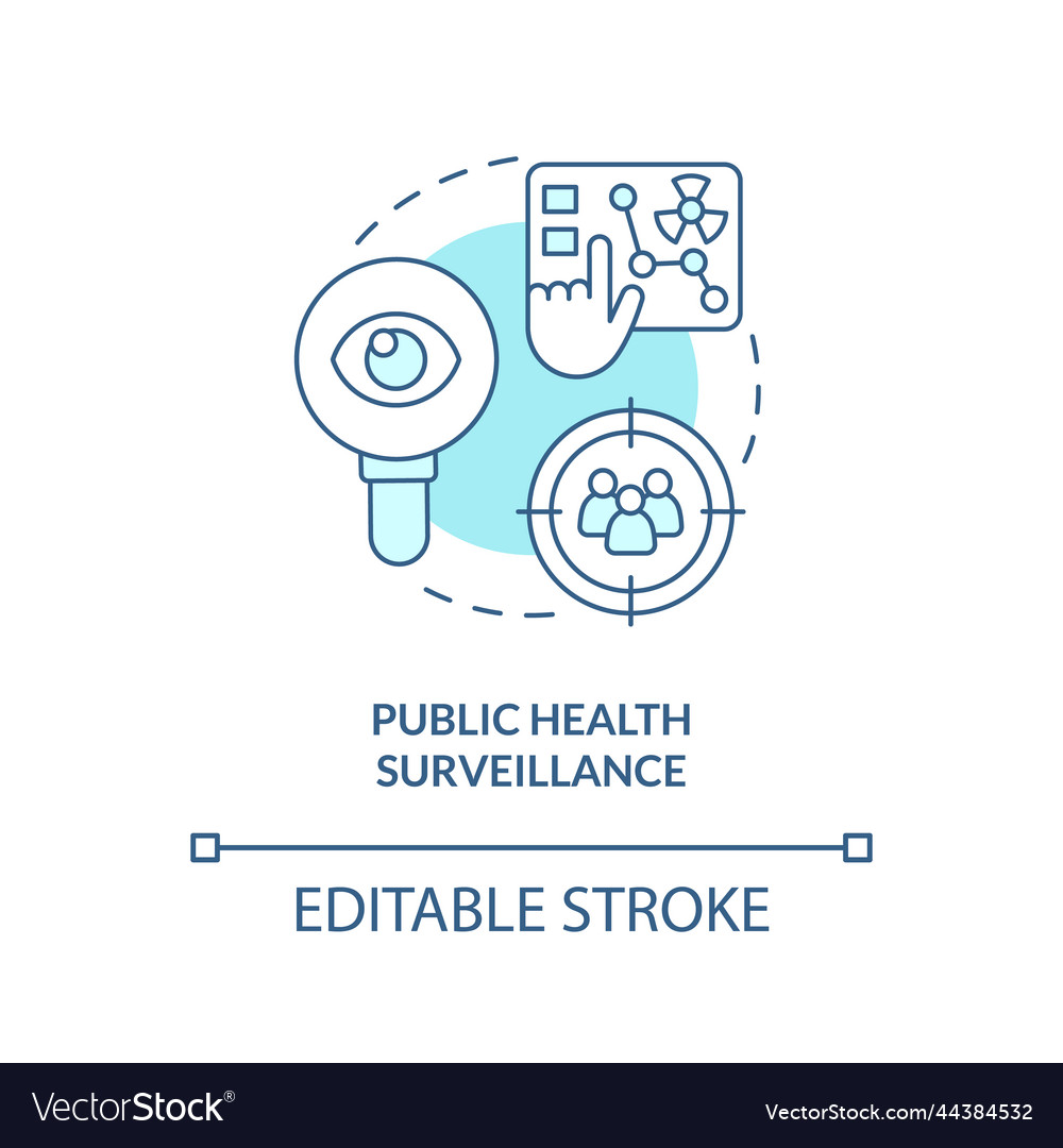 Public health surveillance turquoise concept icon Vector Image