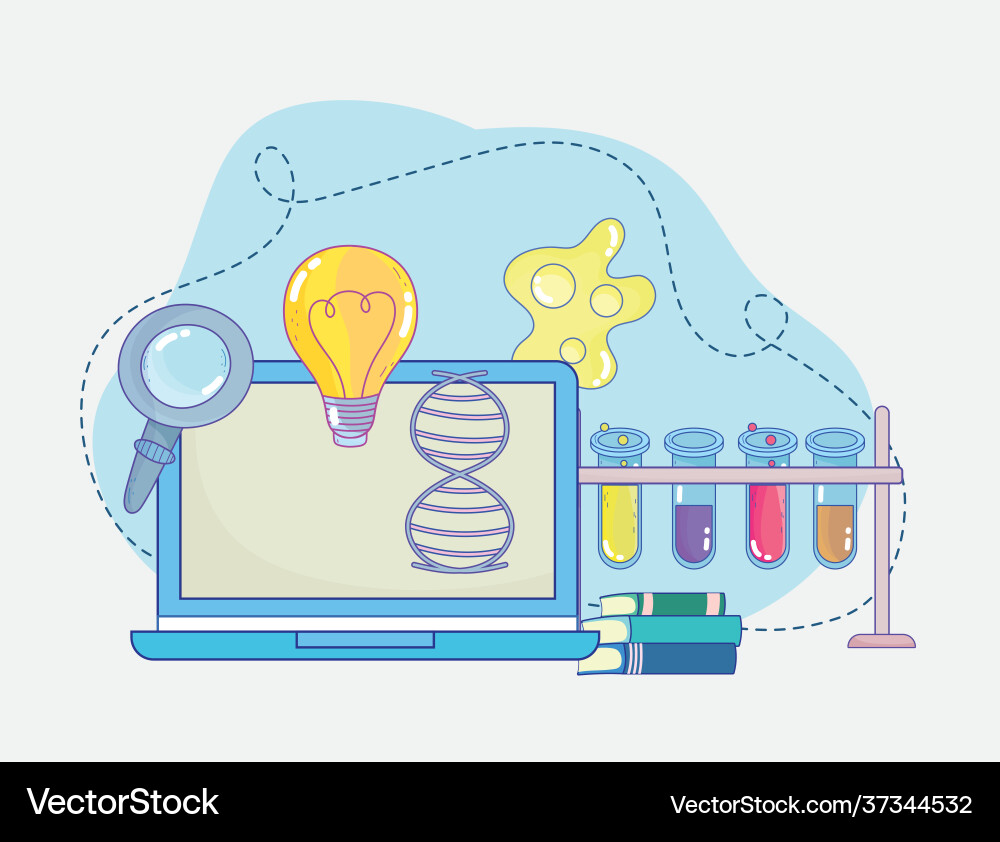 Science education computer Royalty Free Vector Image