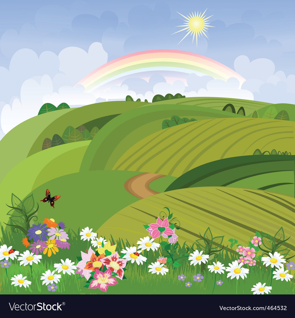 Spring landscape Royalty Free Vector Image - VectorStock