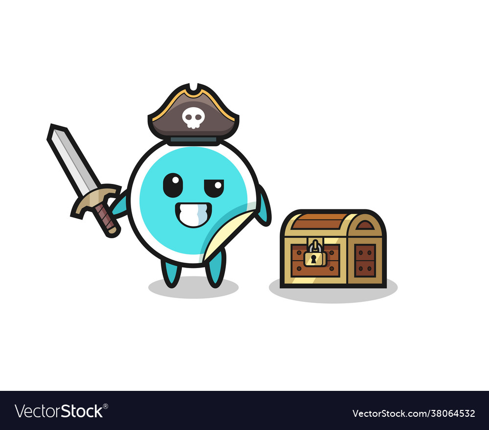 Sticker pirate character holding sword beside