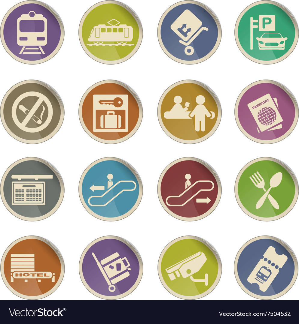 Train station symbols Royalty Free Vector Image