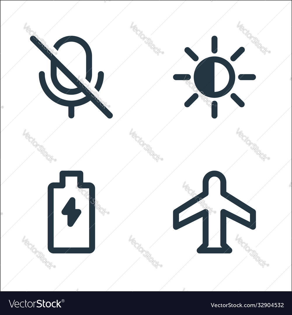 User interface line icons linear set quality vector image User interface line icons linear set quality