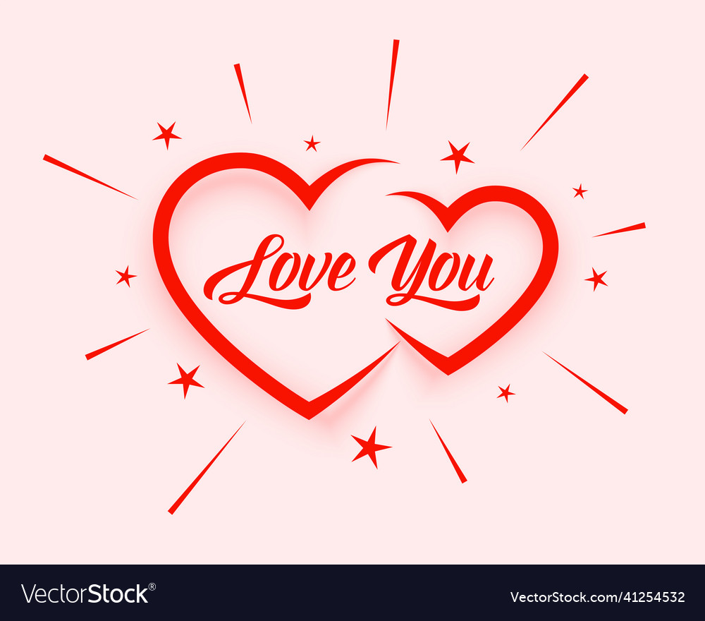 Valentines day love you message card design Vector Image