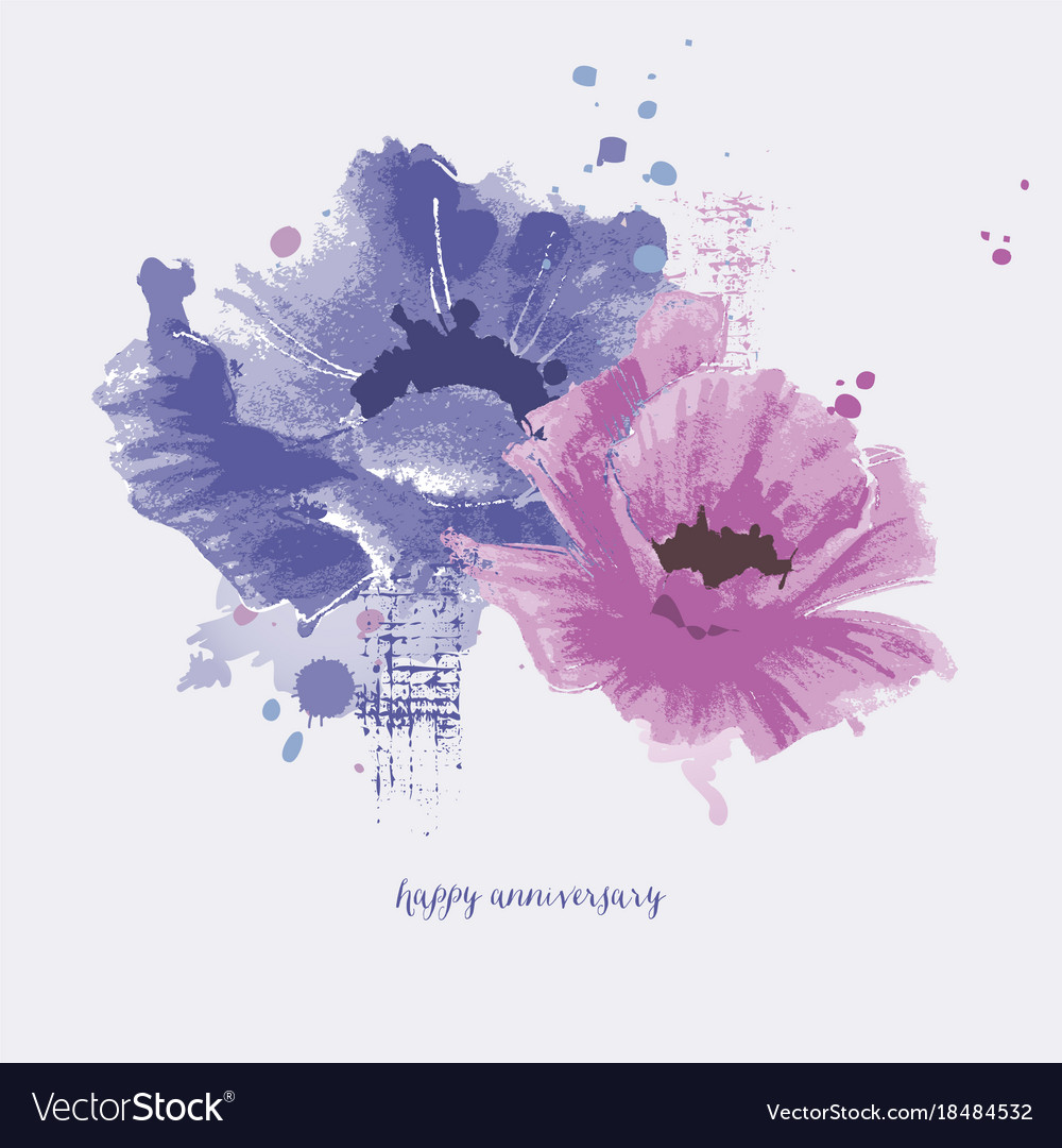 Watercolor Flowers Background Royalty Free Vector Image