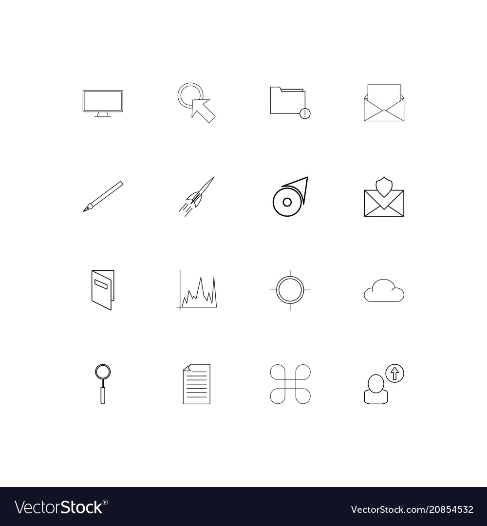 Web linear thin icons set outlined simple