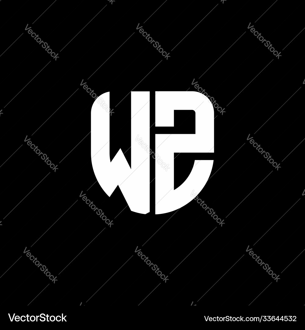 Wz logo monogram with circular shape shield Vector Image