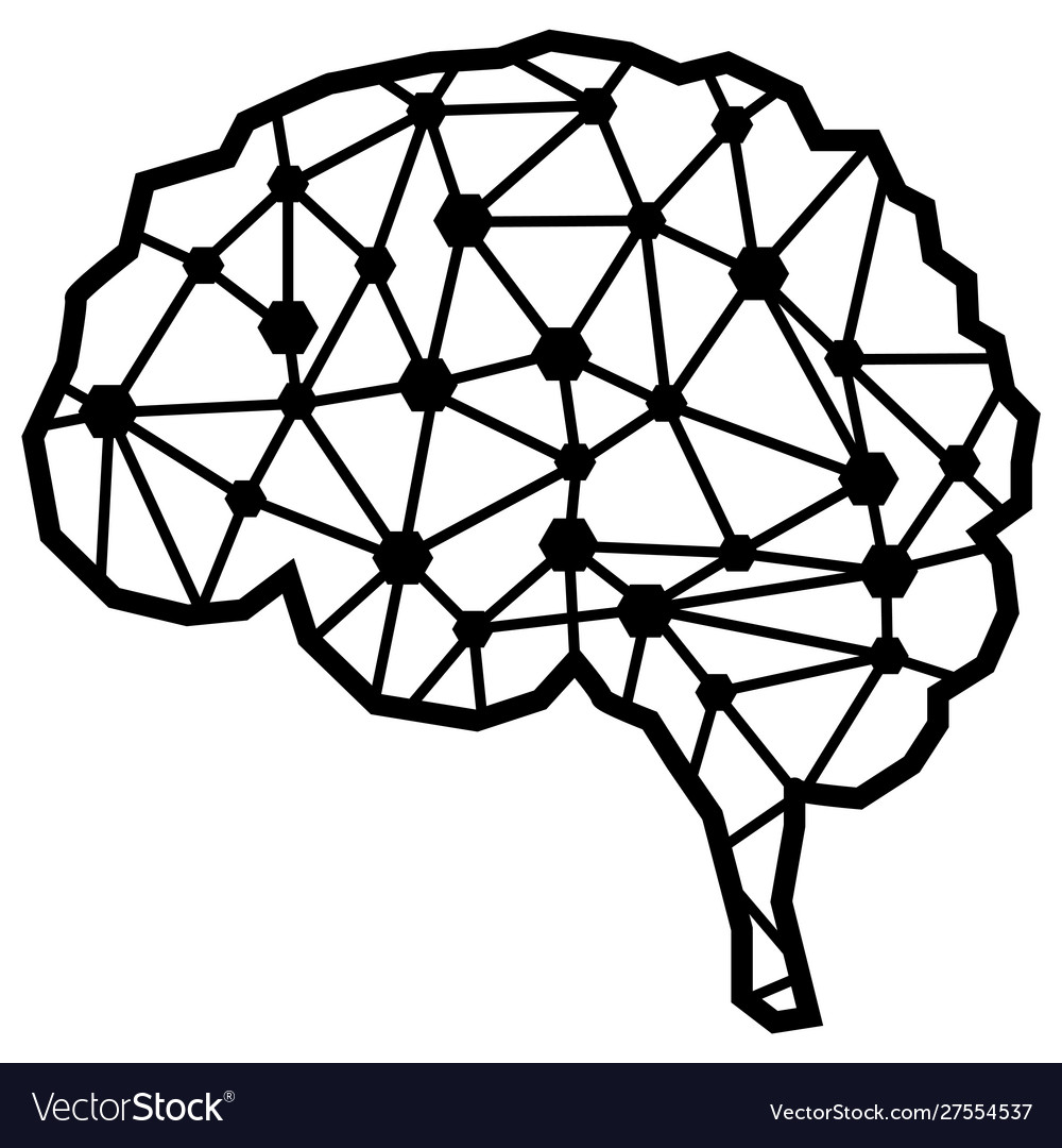 Brain with electric line Royalty Free Vector Image