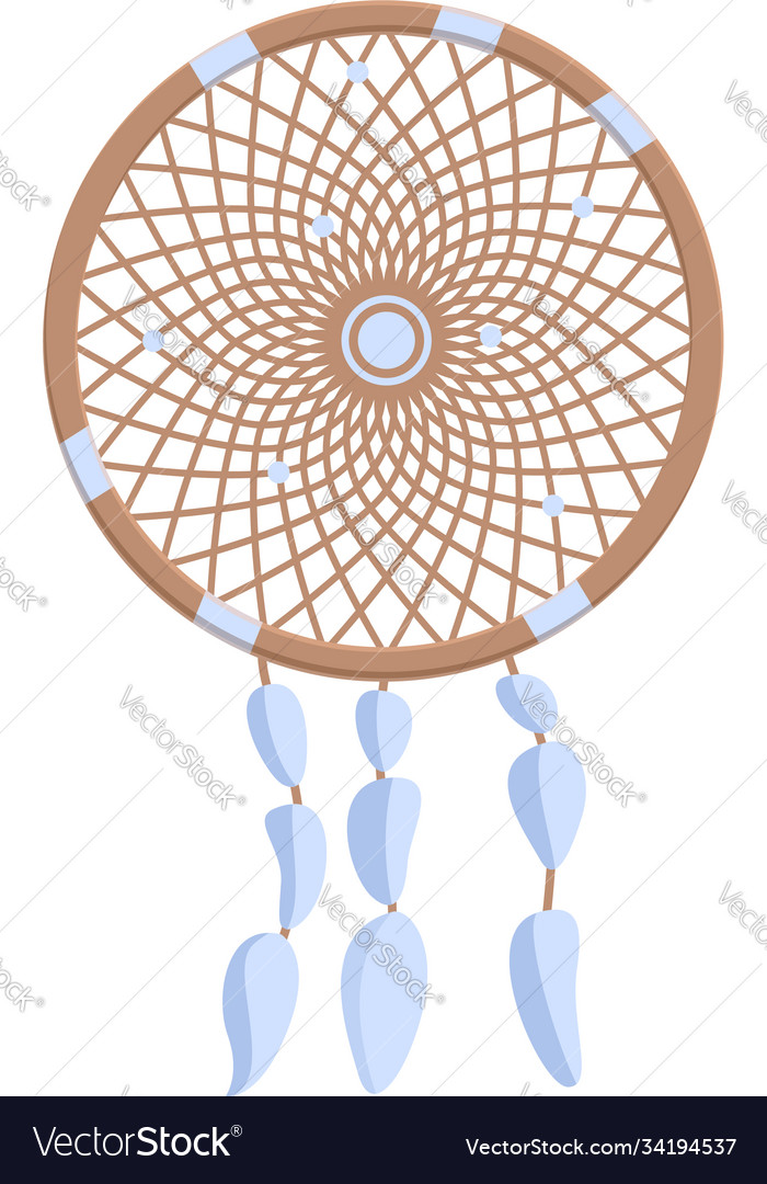 Amulet dream catcher icon, cartoon style, Stock vector