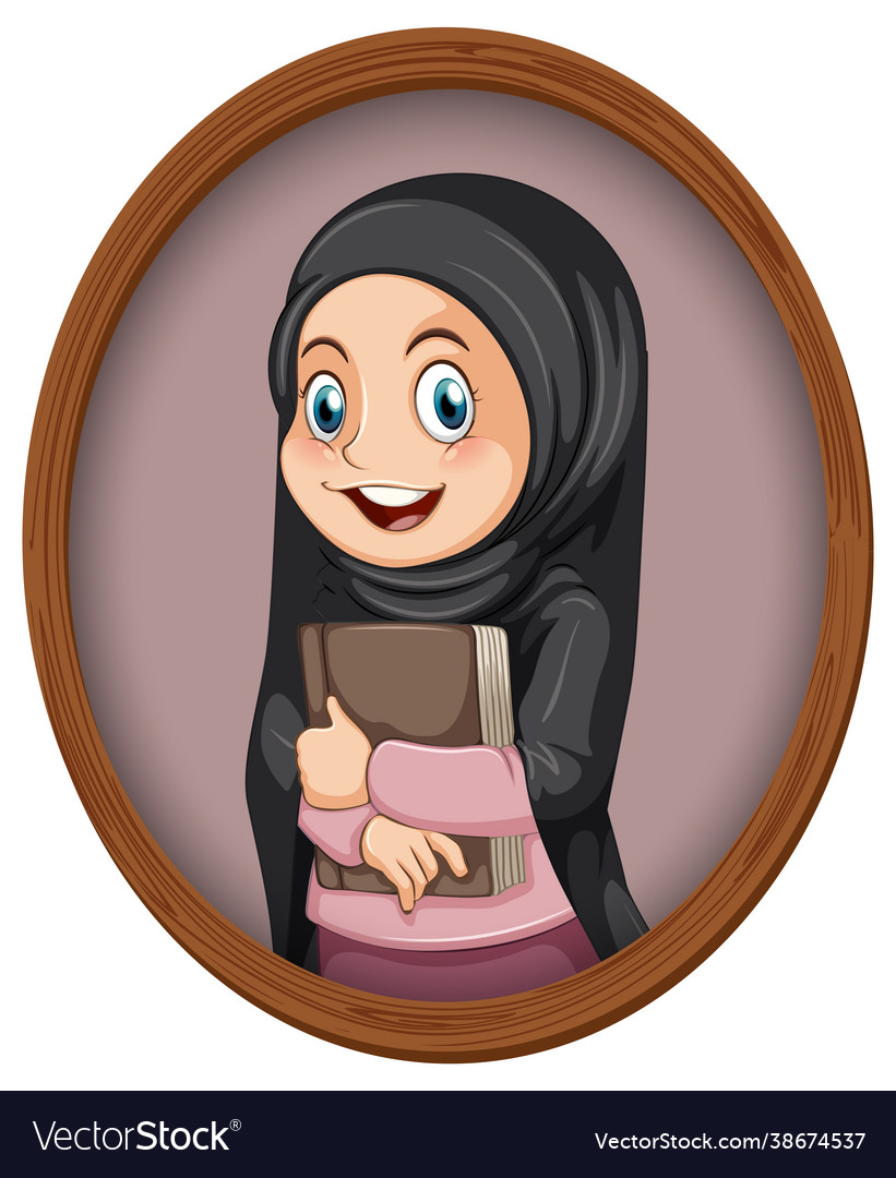 Premium Vector  Young muslimah woman hold quran book profile