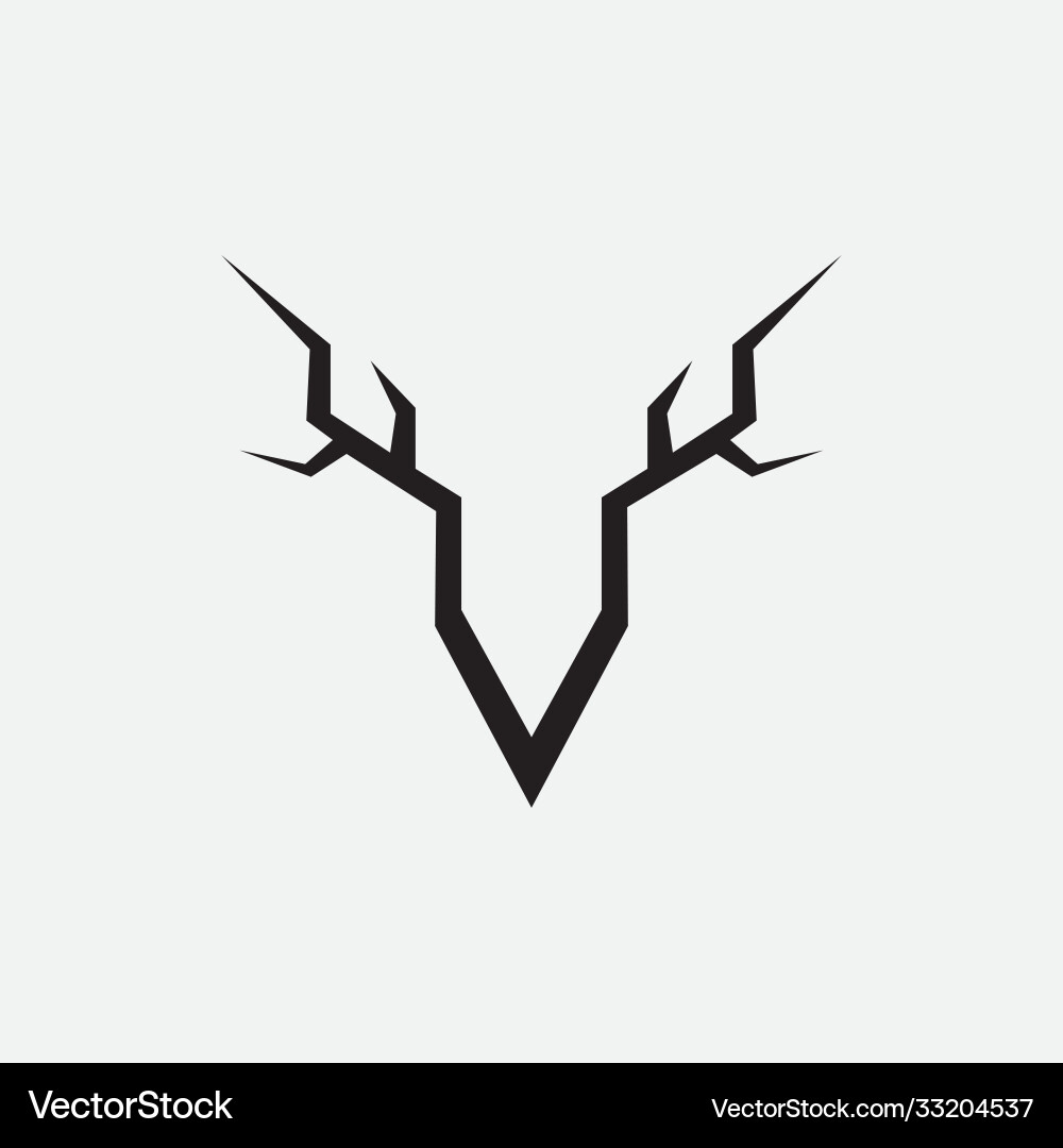 Deer horn minimalist vintage logo design Vector Image