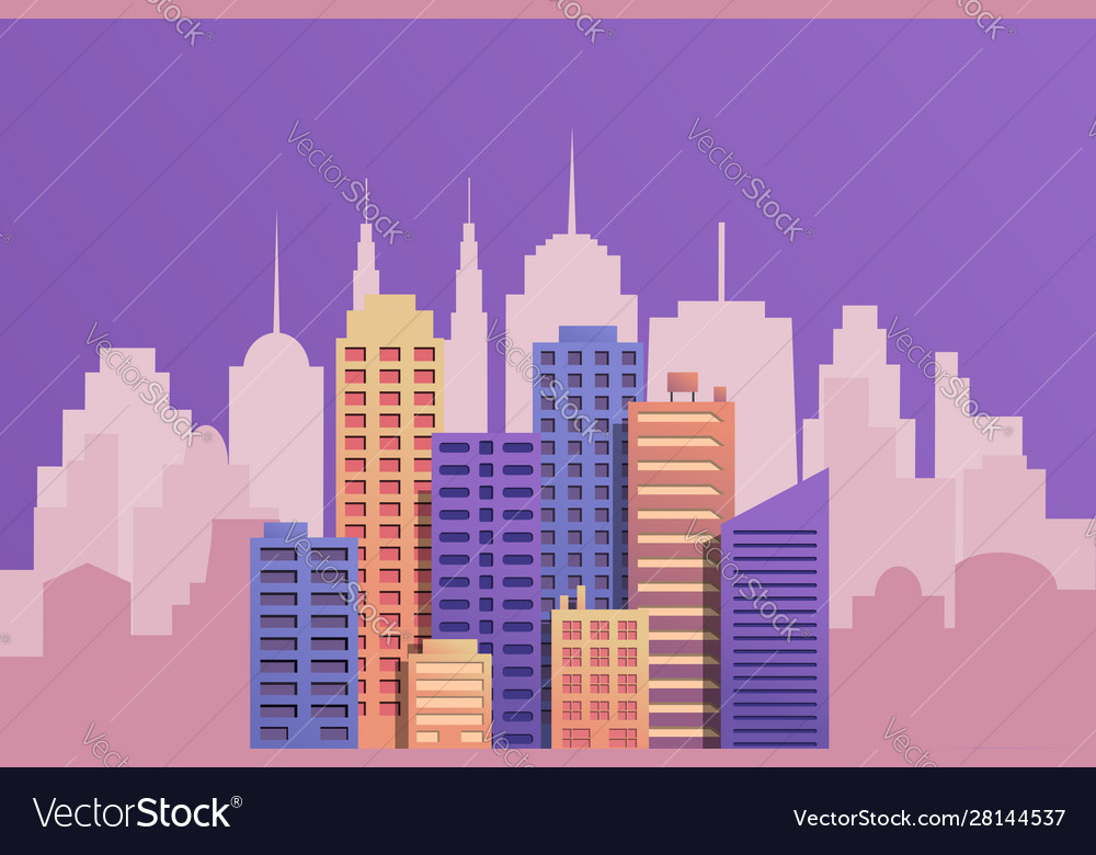 Modern cityscape concept Royalty Free Vector Image