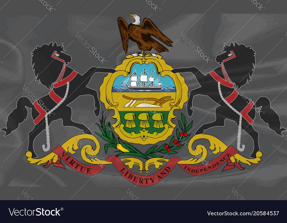 Pennsylvania silk flag Royalty Free Vector Image