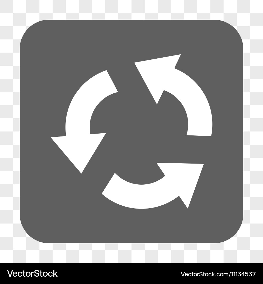 Recycle rounded square button Royalty Free Vector Image