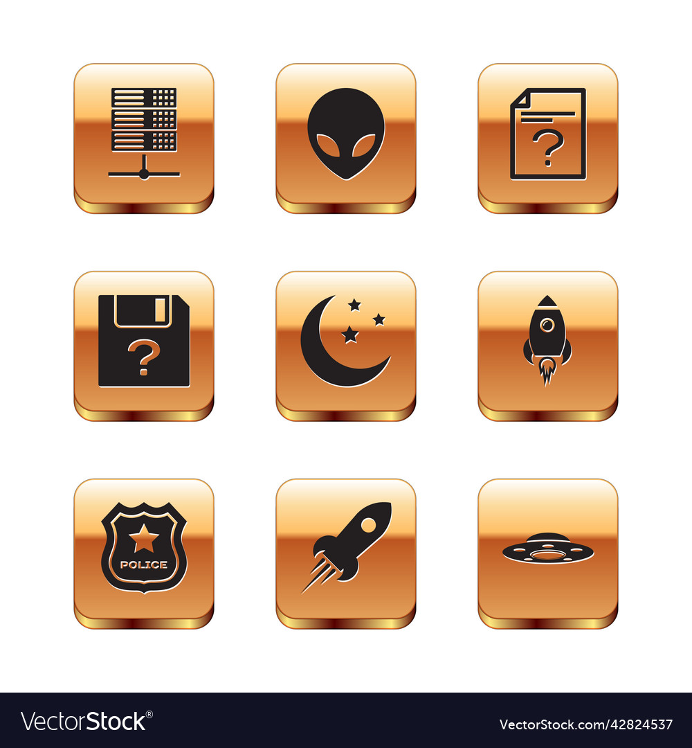 Set server data web hosting police badge vector image Set server data web hosting police badge