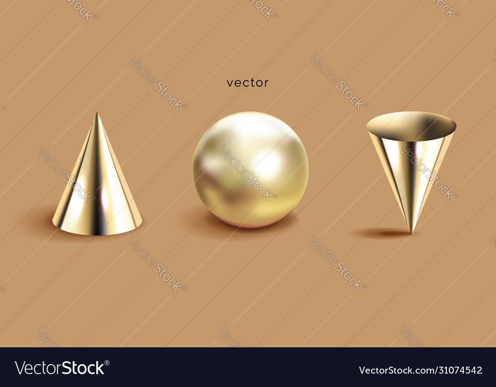 3d geometric shapes set brown background