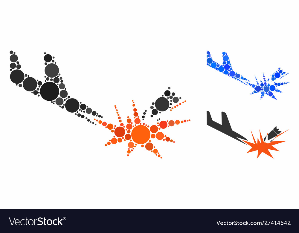 Aircraft bomb explosion composition icon