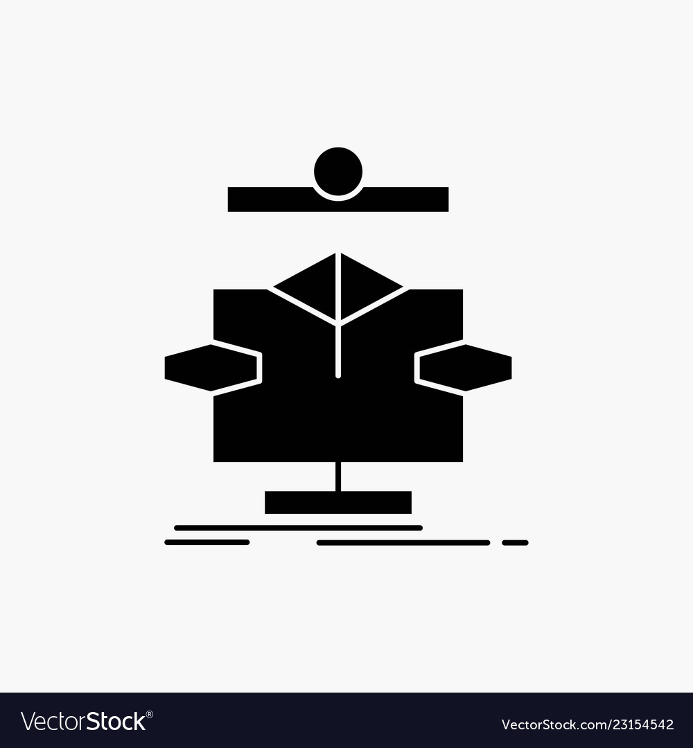 Algorithm chart data diagram flow glyph icon vector image Algorithm chart data diagram flow glyph icon