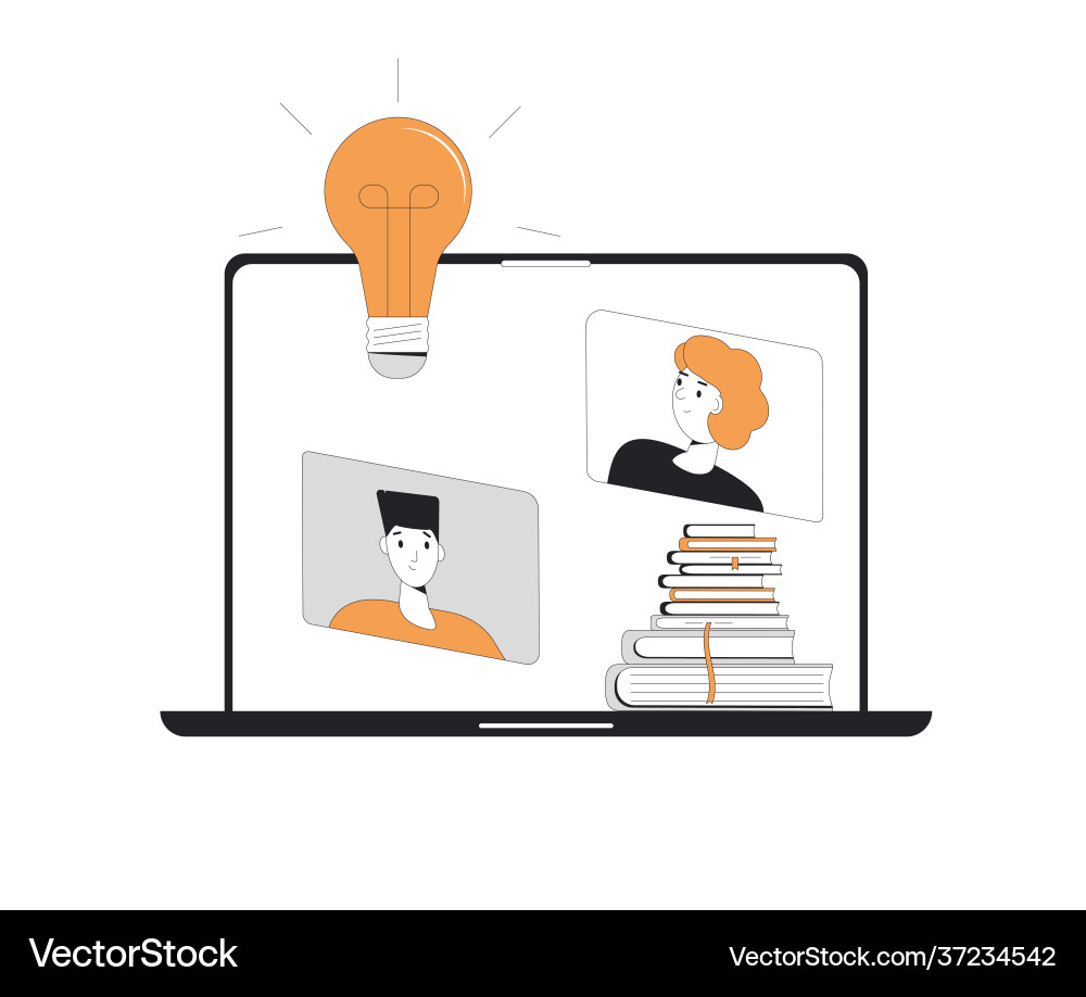 Brainstorming online education digital learning Vector Image