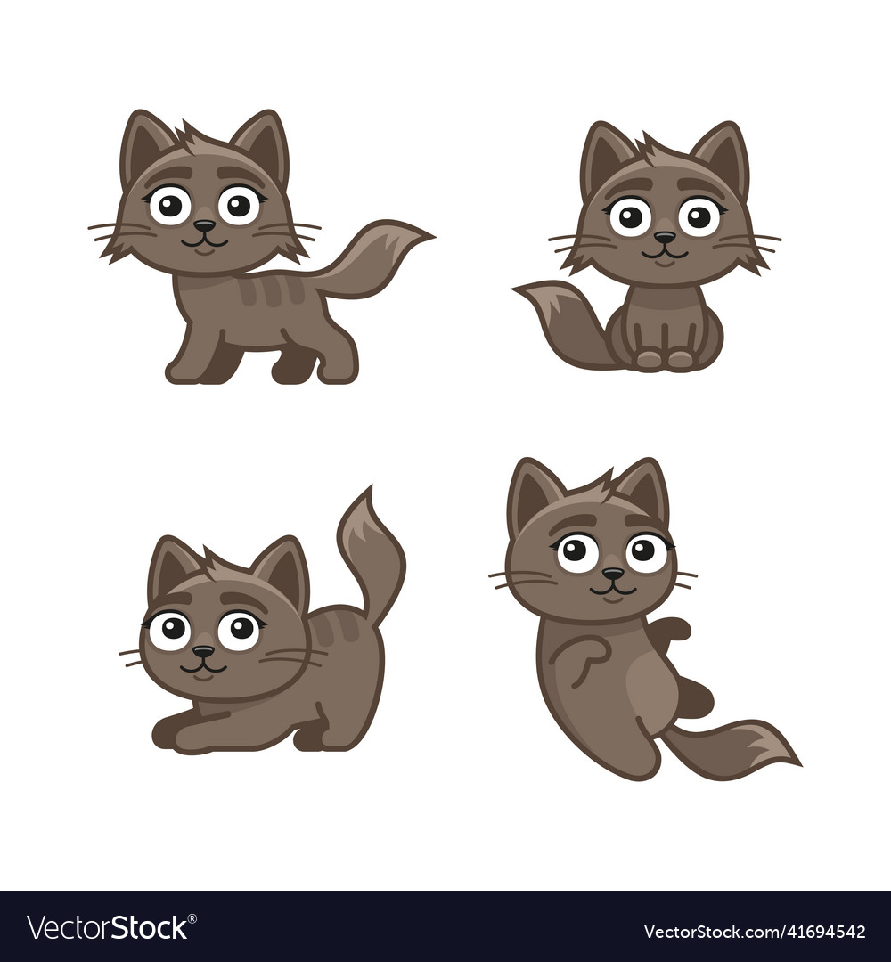 Free Vectors  Cute cat pose set