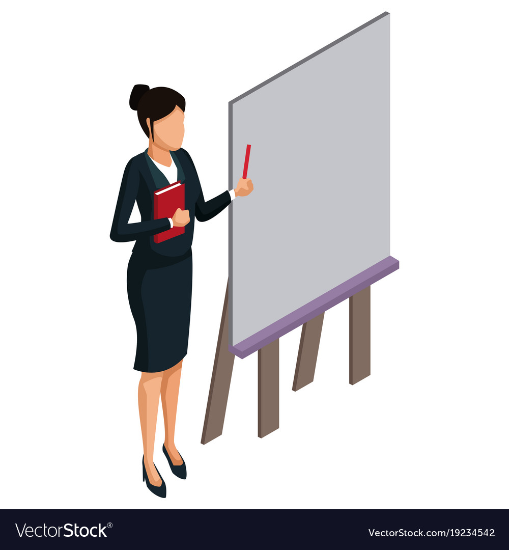 Business woman presentation 3d