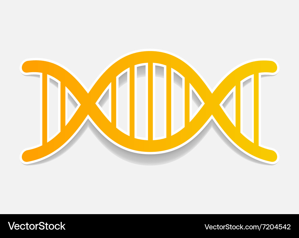 Simple Dna Sticker Dna molecule sticker design element Royalty Free Vector