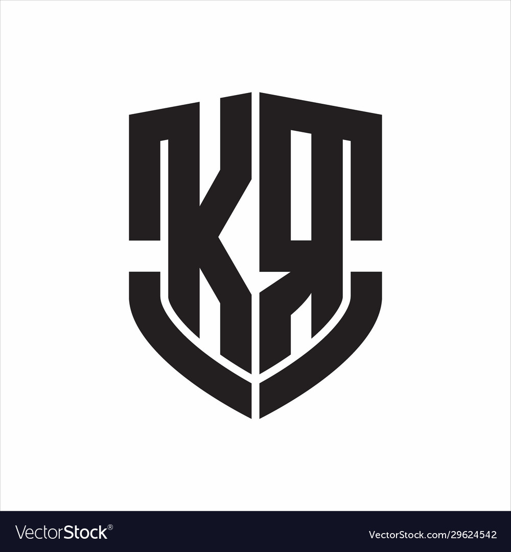 Kr logo monogram with emblem shield shape design Vector Image