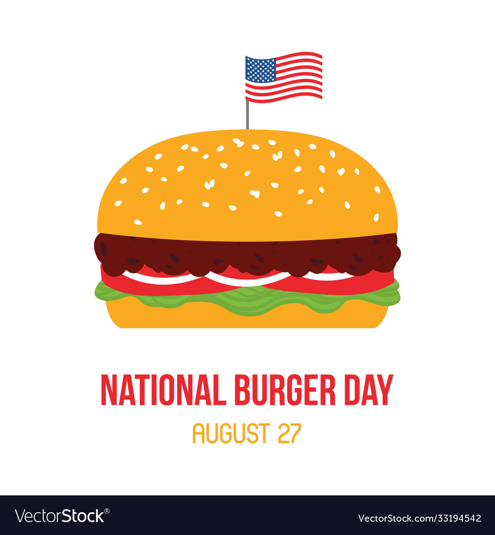 National burger day card Royalty Free Vector Image