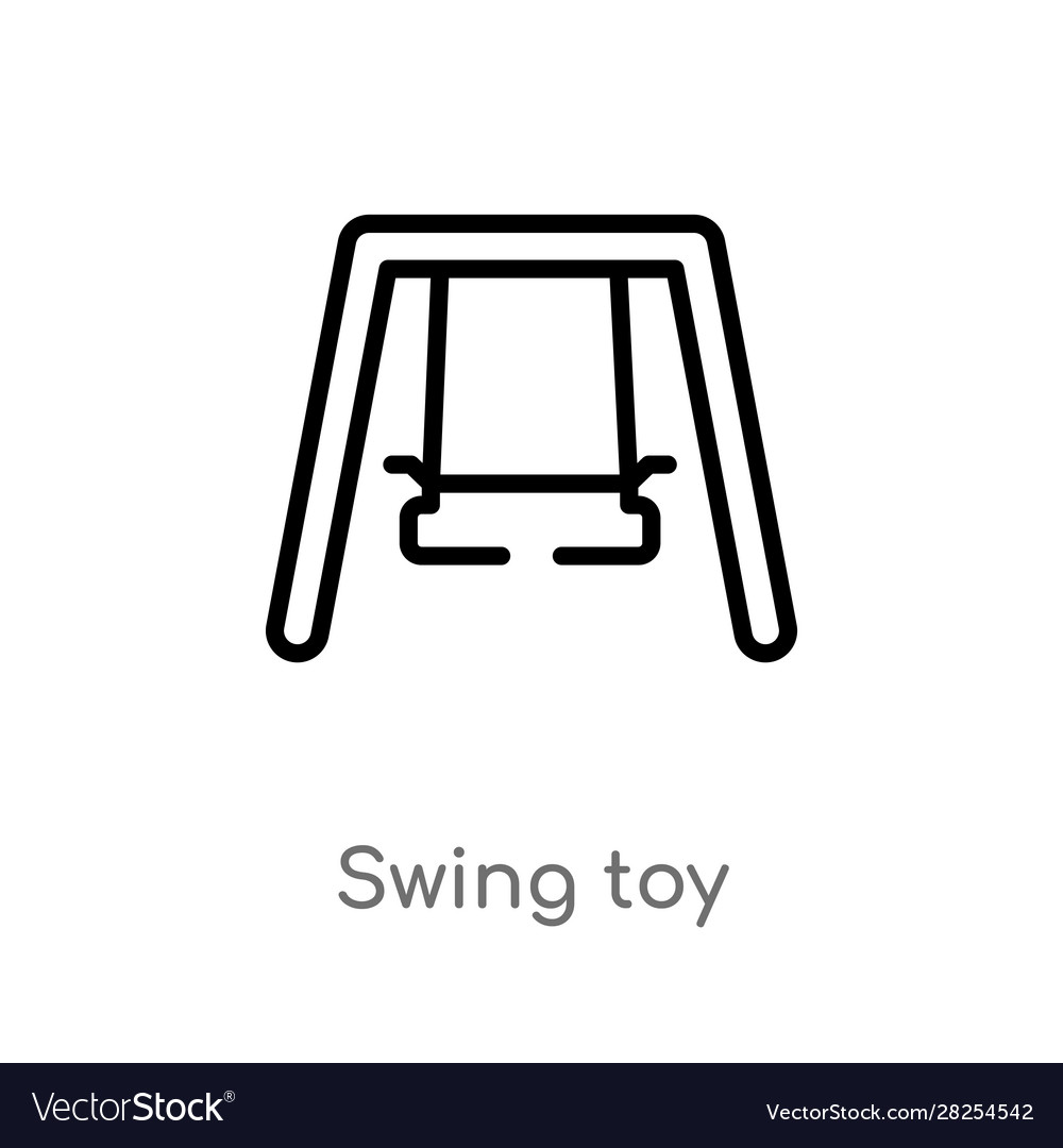 Outline swing toy icon isolated black simple line