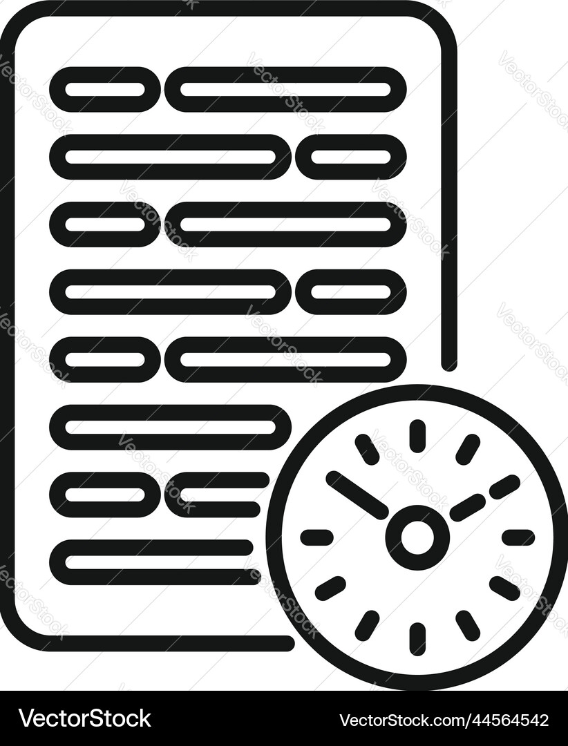 Paper time icon outline clock project Royalty Free Vector