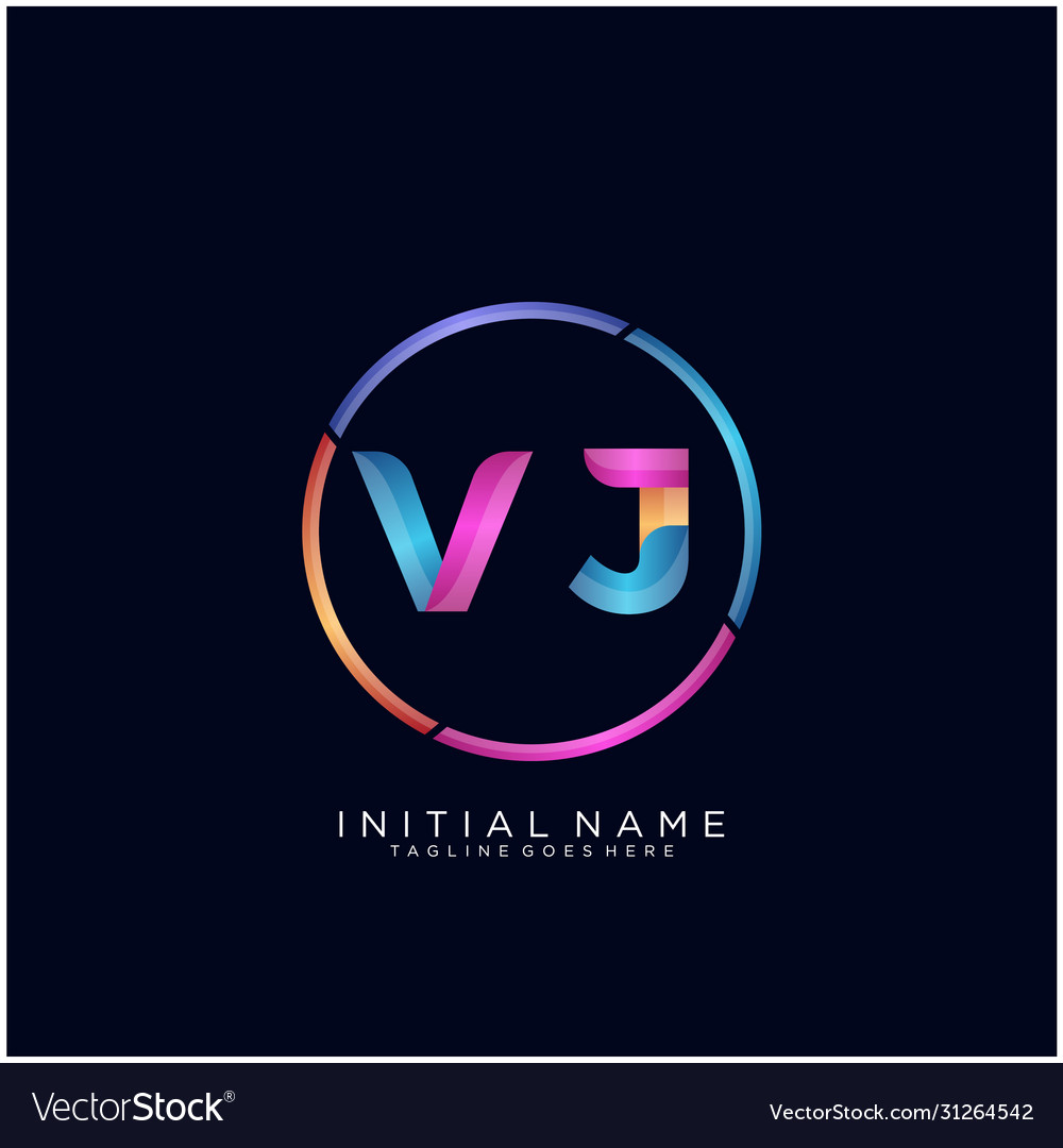 Vj letter logo icon design template elements