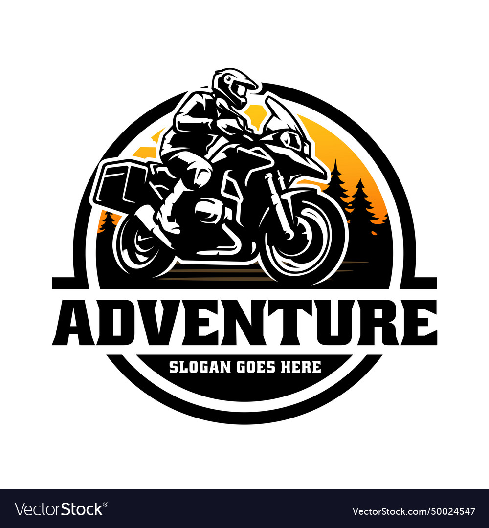 Adventure motorbike logo Royalty Free Vector Image