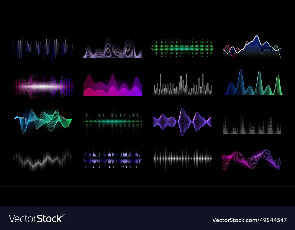 Audio frequency sound waveform hud interface