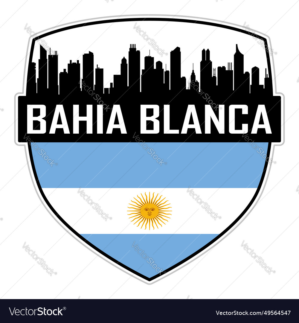 Bahia blanca skyline silhouette argentina flag