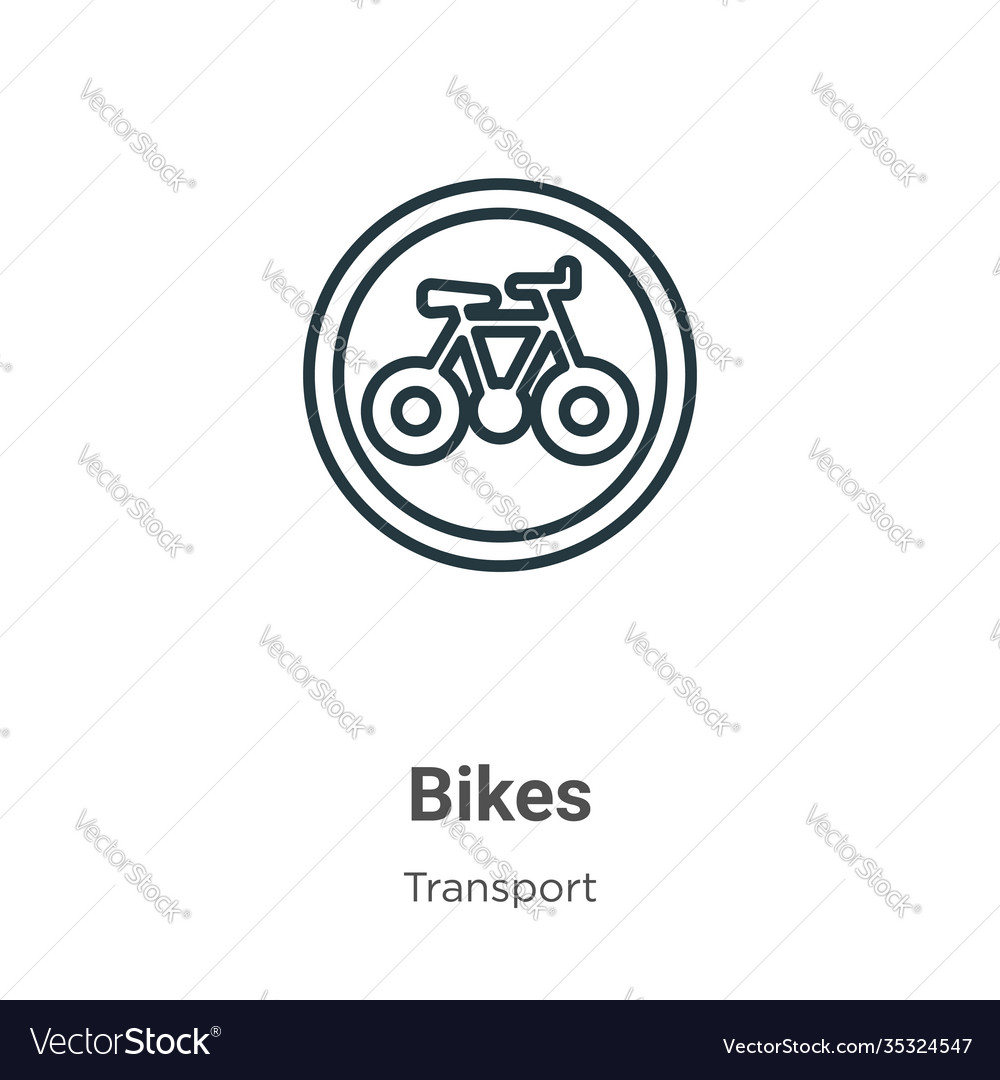 Bikes Umriss Icon dünne Linie schwarz