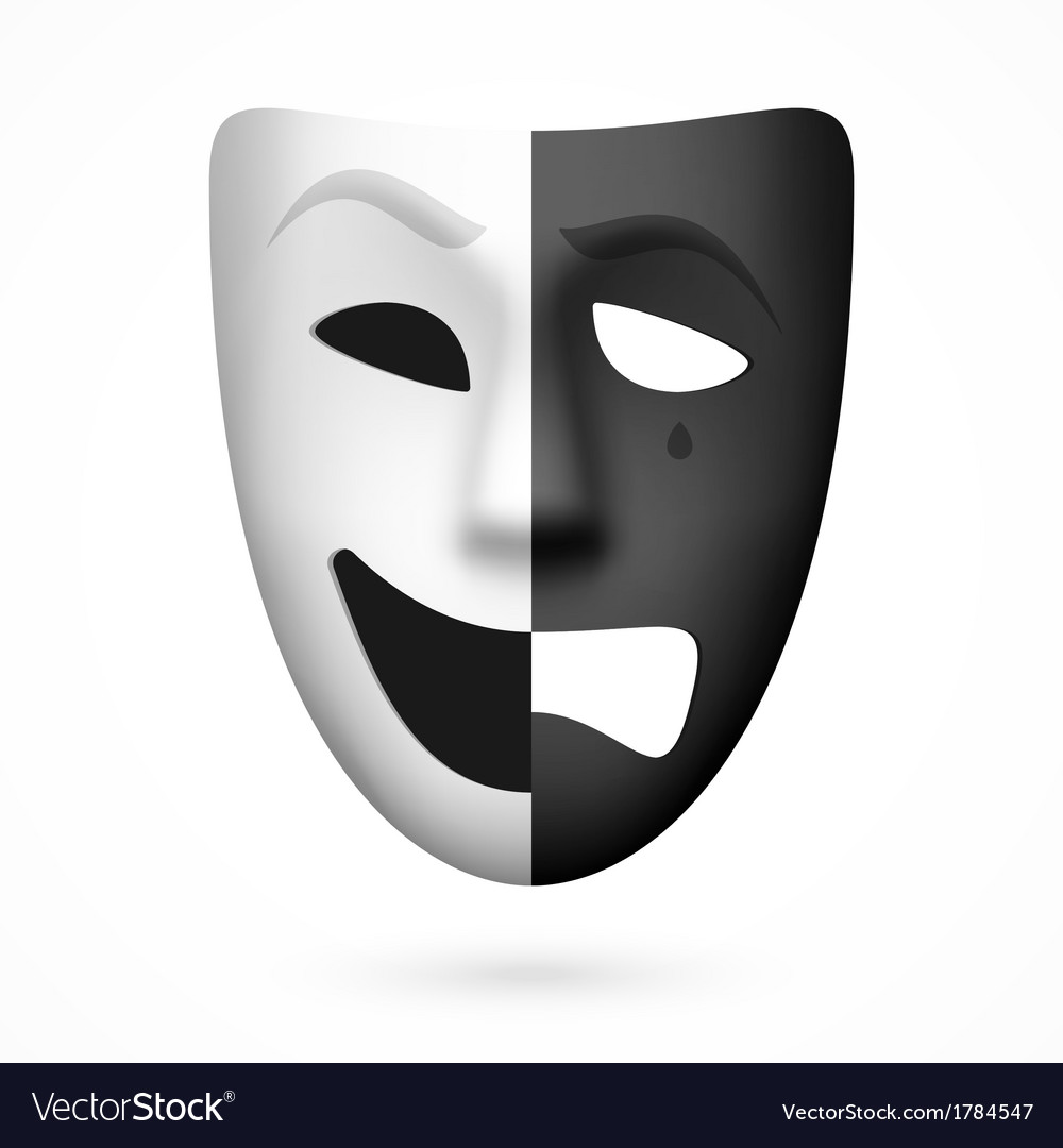 Comedy And Tragedy Theatrical Masks Royalty Free Vector