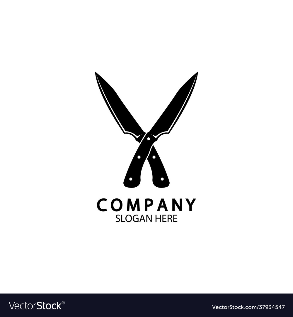 Crossed knives icon knife and chef kitchen