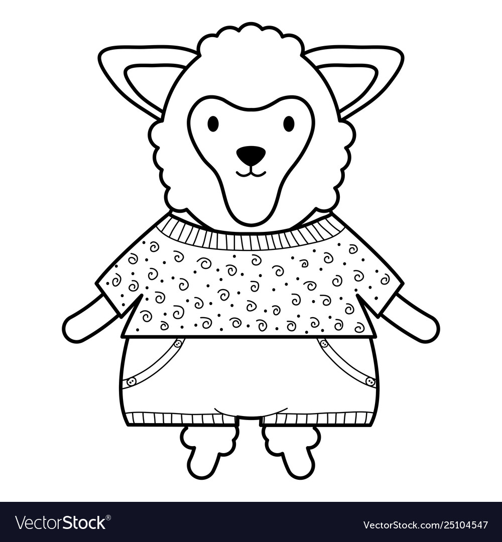 Cute sheep childish character