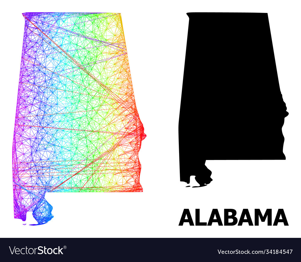 Net map alabama state with spectrum gradient vector image Net map alabama state with spectrum gradient