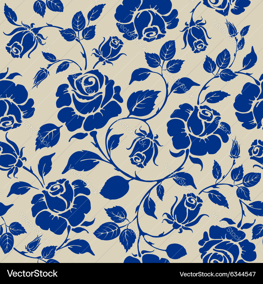 Rose seamless pattern Royalty Free Vector Image