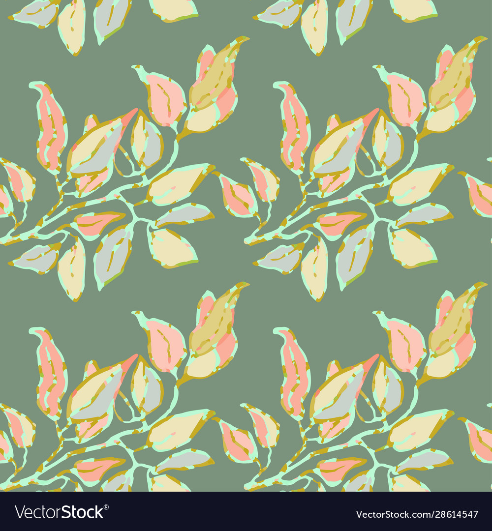 Seamless pattern with leaves