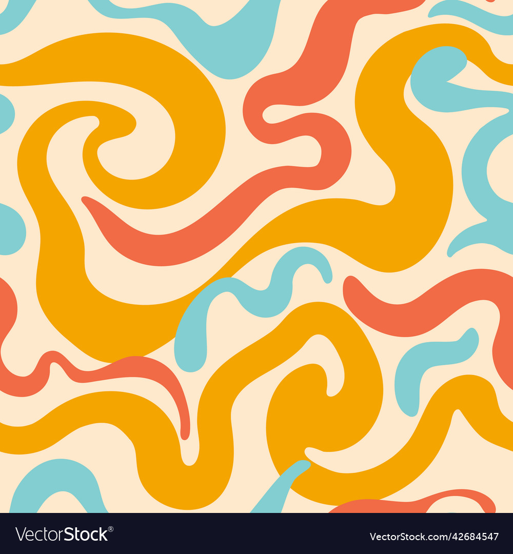 Trippy wavy swirly seamless pattern vector image Trippy wavy swirly seamless pattern
