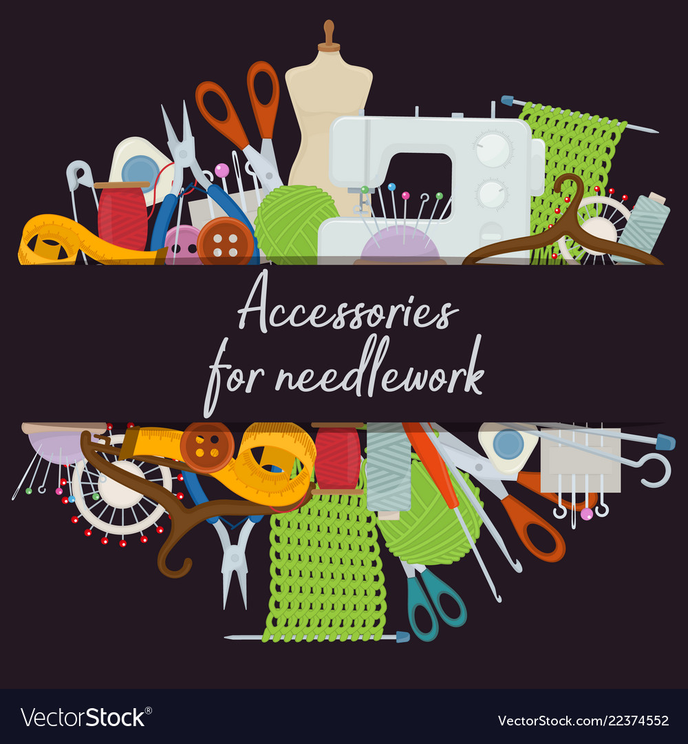 Accessories for needlework Royalty Free Vector Image