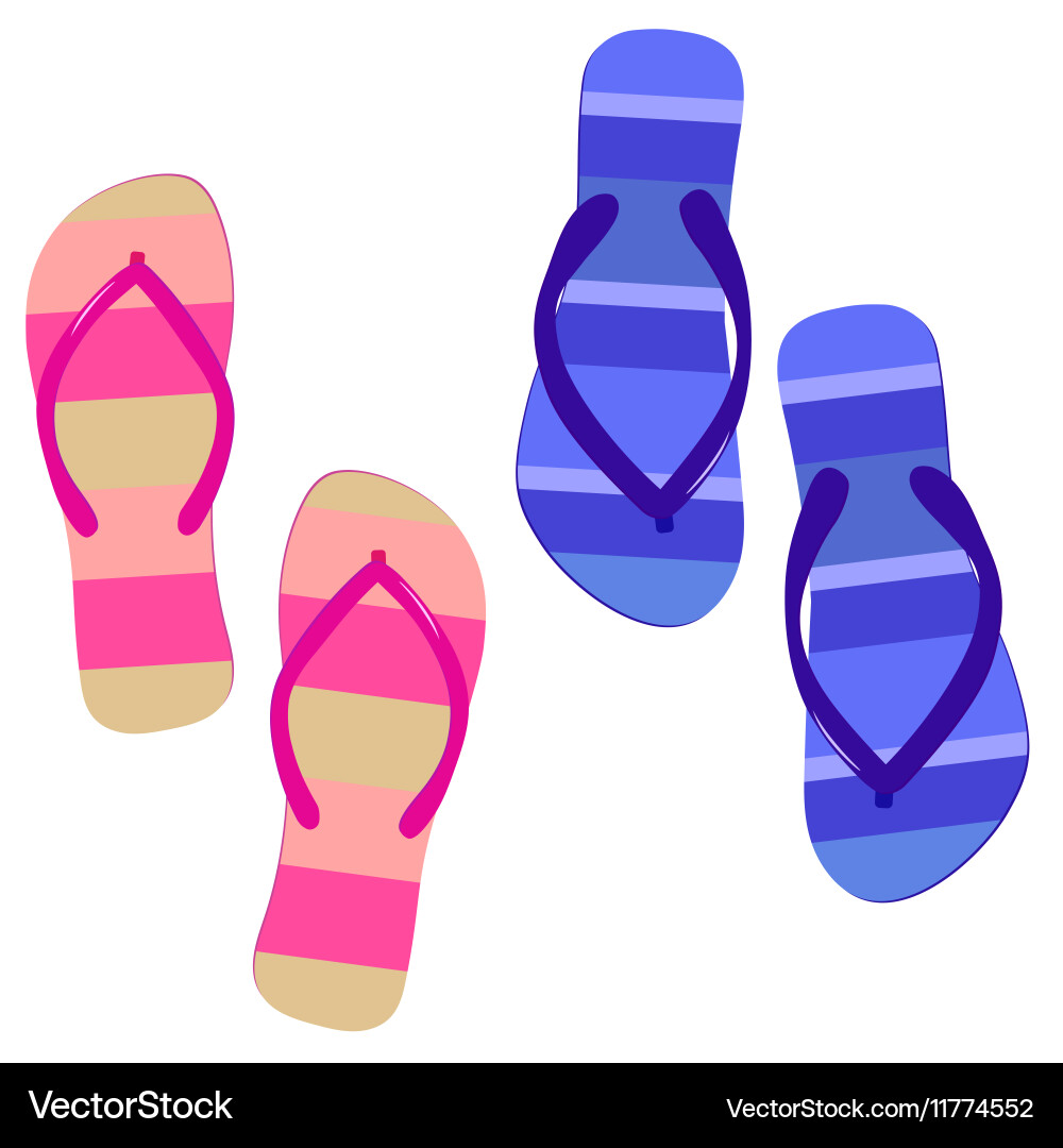 Beach flip flops Royalty Free Vector Image - VectorStock