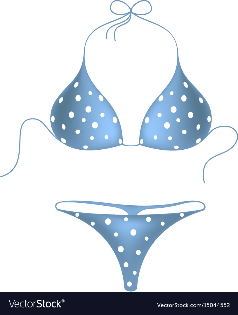 Bikini suit in blue design with white dots